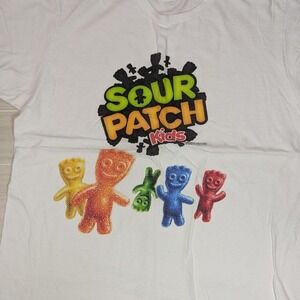 Men's large Sour Patch Kids white colorful cotton t-shirt Size L